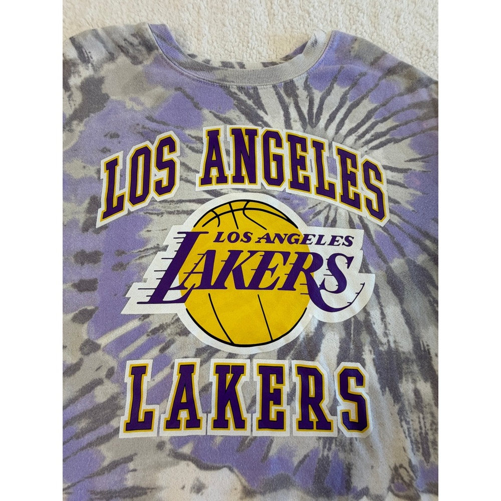 Lakers Sweatshirt Women Medium Purple Tie Dye Excellent NBA Logo
